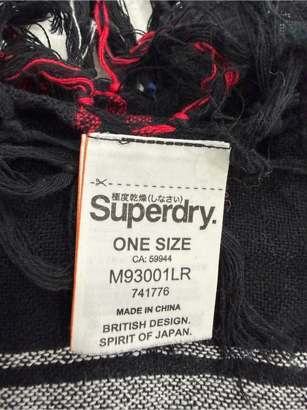 Superdry Black White Keffiyeh Festival Scarf